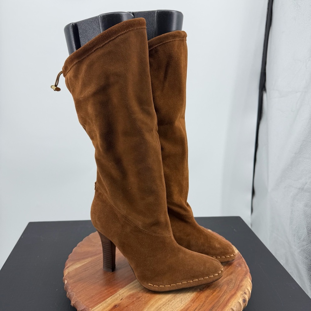 Hot In Hollywood Women’s Brown Suede Slouchy heeled‎ Boots sz 7